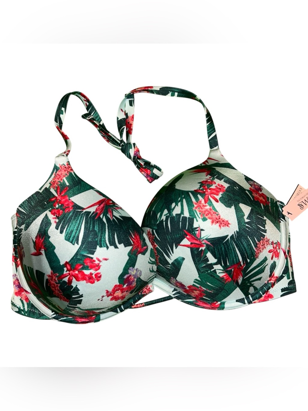 Victorias Secret bombshell add 2 cups Tropical Floral Push-Up bikini top 38DD